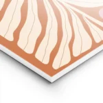 affiche de feuille beige abstraite avec un cercle rose sur fond orange rouille t lightpanel.webp