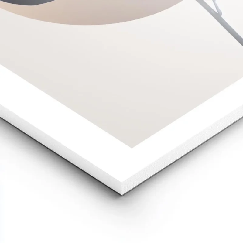 affiche de feuilles de magnolia bleu fonce avec un cercle illustre graphique sur lightpanel.webp
