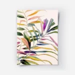 affiche de feuilles de palmier aux couleurs vives dans des tons de rose jaune ve.webp
