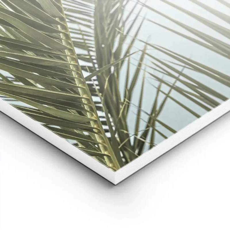 affiche de feuilles de palmier tropicales vertes luxuriantes sur fond clair ecla lightpanel.webp