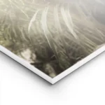 affiche de feuilles de palmier vertes eclairees par des rayons de soleil lightpanel.webp