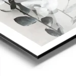 affiche de feuilles deucalyptus vertes sur fond gris clair photographie botaniqu aluminium.webp