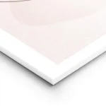 affiche de feuilles roses en line art sur fond rose texture avec deux cercles lightpanel.webp