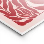 affiche de feuilles rouges sur fond rose motif graphique lightpanel.webp