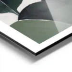 affiche de feuilles vertes peintes a la main en gouache sur fond clair avec des aluminium.webp