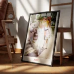 affiche de fifi brindacier avec annika et tommy souriants montes sur un cheval b encadre.webp