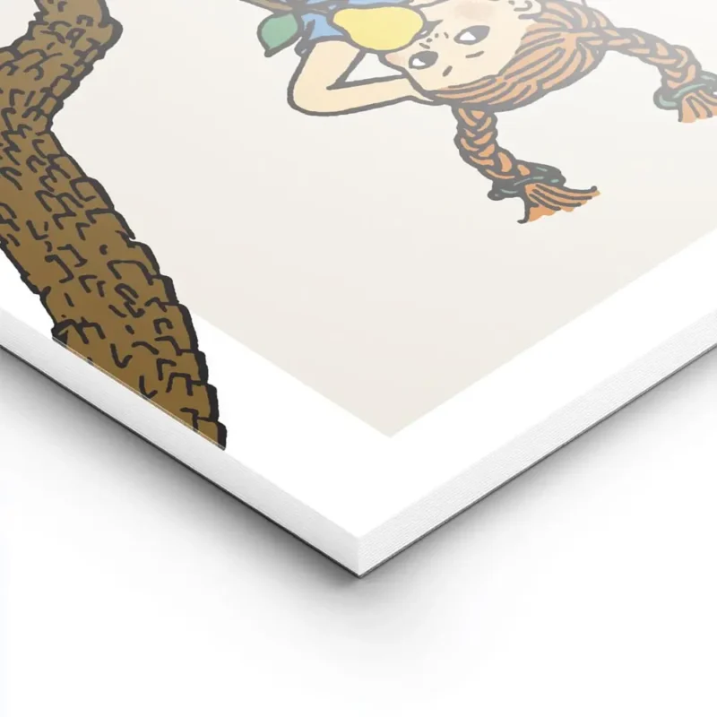 affiche de fifi brindacier suspendue a lenvers dans un arbre colore avec des poi lightpanel.webp