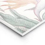 affiche de fleur oiseau de paradis avec des fleurs oranges et violettes sur fond lightpanel.webp