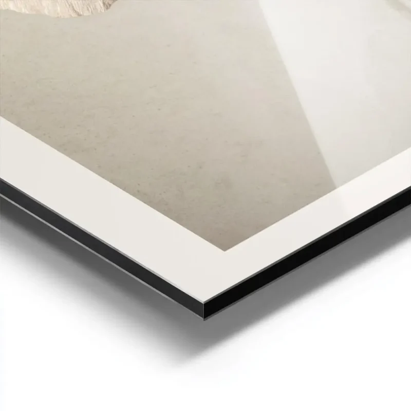 affiche de fleur rose pale vintage petales delicats sur fond texture beige aluminium.webp