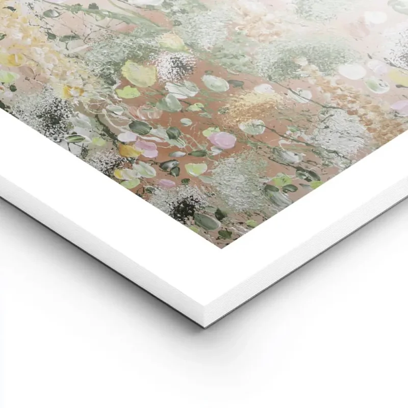affiche de fleurs abstraites et de plantes en differentes couleurs sur fond gris lightpanel.webp