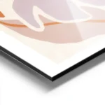 affiche de fleurs abstraites roses orange et violettes sur fond clair aluminium.webp