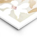 affiche de fleurs blanches avec feuillage marron sur fond beige composition simp lightpanel.webp