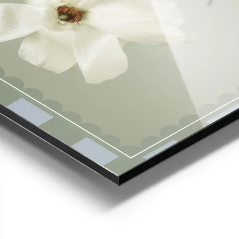 affiche de fleurs blanches sur fond vert doux aux petales delicats et a la typog aluminium.webp