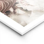 affiche de fleurs dautomne marron blanches et roses avec des feuilles vertes sty lightpanel.webp