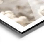 affiche de fleurs de coton apaisantes blanches et duveteuses baignees par une lu aluminium.webp