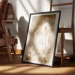 affiche de fleurs de coton apaisantes blanches et duveteuses baignees par une lu encadre.webp