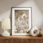 affiche de fleurs de coton apaisantes blanches et duveteuses baignees par une lu meuble.webp