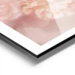 affiche de fleurs douces aux couleurs peche et rose avec un effet flou creant un aluminium.webp