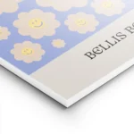 affiche de fleurs marguerite jaune souriantes sur fond bleu avec le texte the da lightpanel.webp