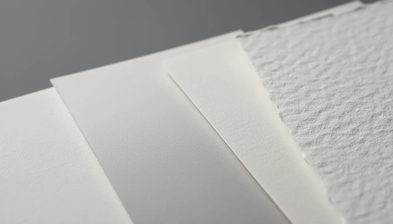 Gros plan sur textures de papiers d'affiche mat, satiné et texturé côte à côte
