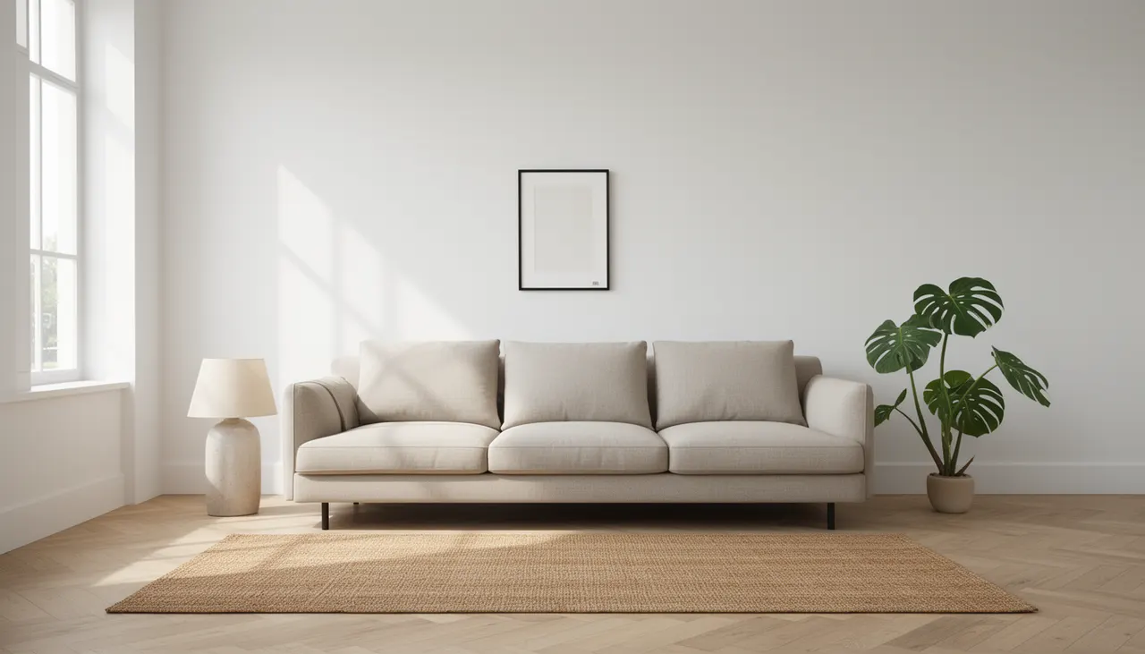 Erreur de format : petite affiche perdue au-dessus d'un grand canapé