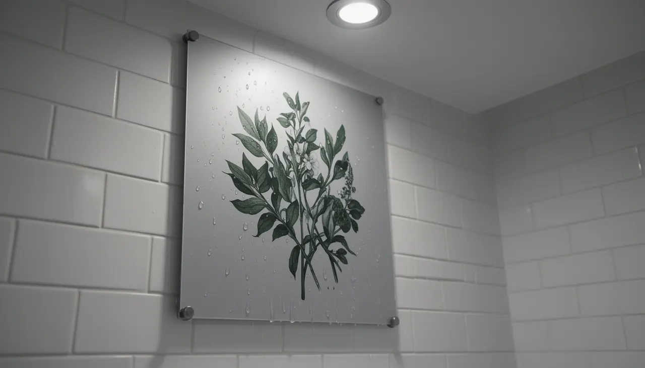 Support aluminium Dibond salle de bain Panneau aluminium Dibond brossé avec impression mate accroché mur carrelé