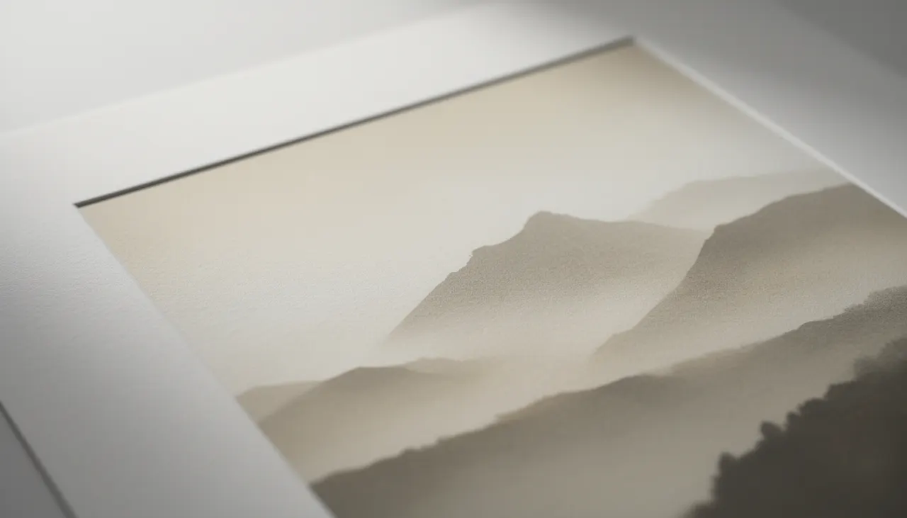 Texture papier mat et pigment lumière Gros plan texture papier mat affiche paysage clair