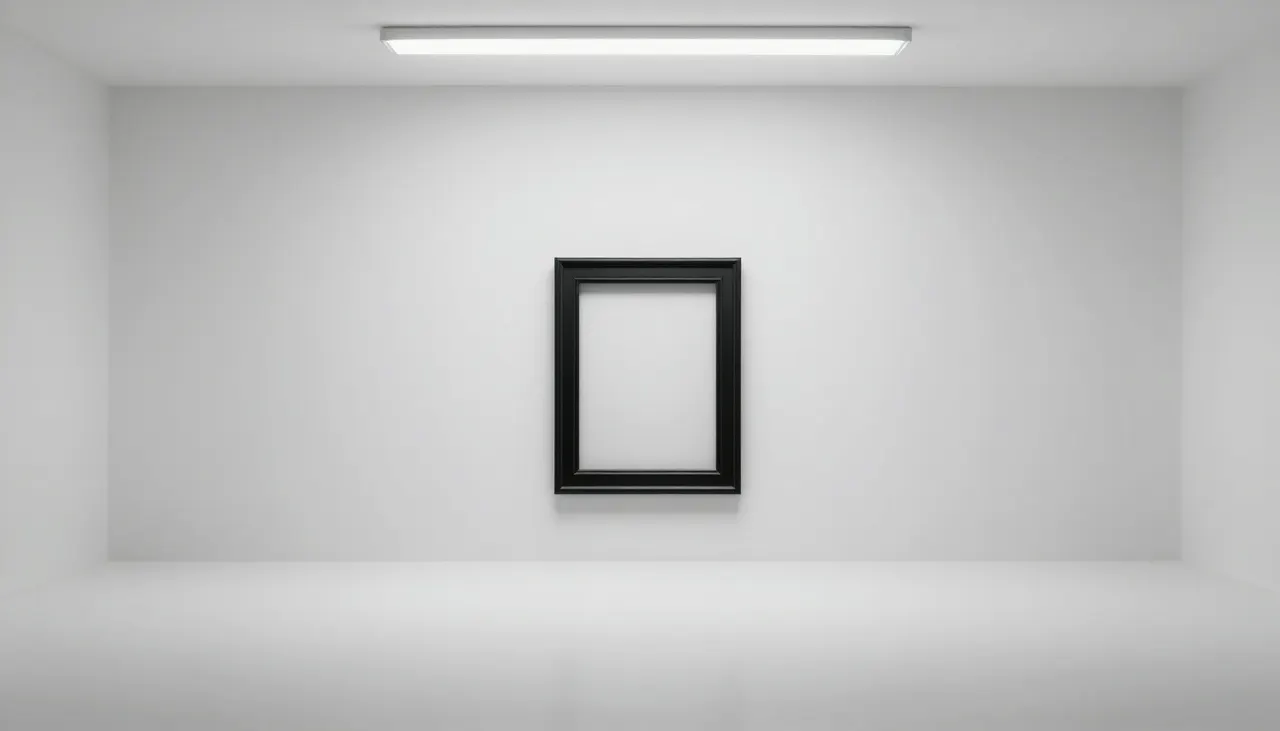 Petite affiche perdue sur un grand mur vide