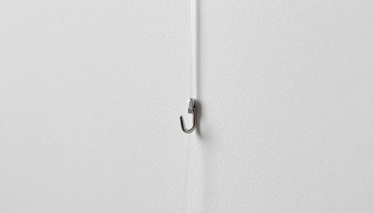 Préservation des murs Mur blanc impeccable sans trou avec câble de cimaise