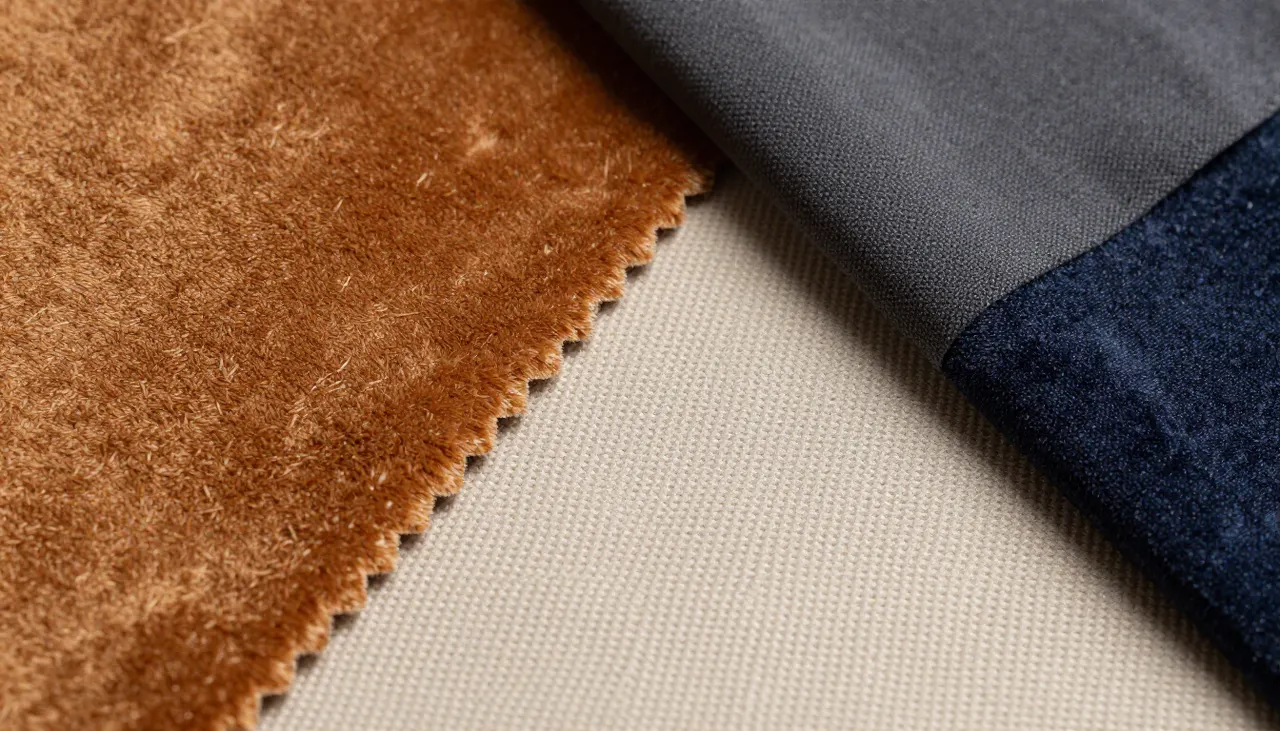 Textures textiles pour kakemono Échantillons de tissus velours toile et popeline