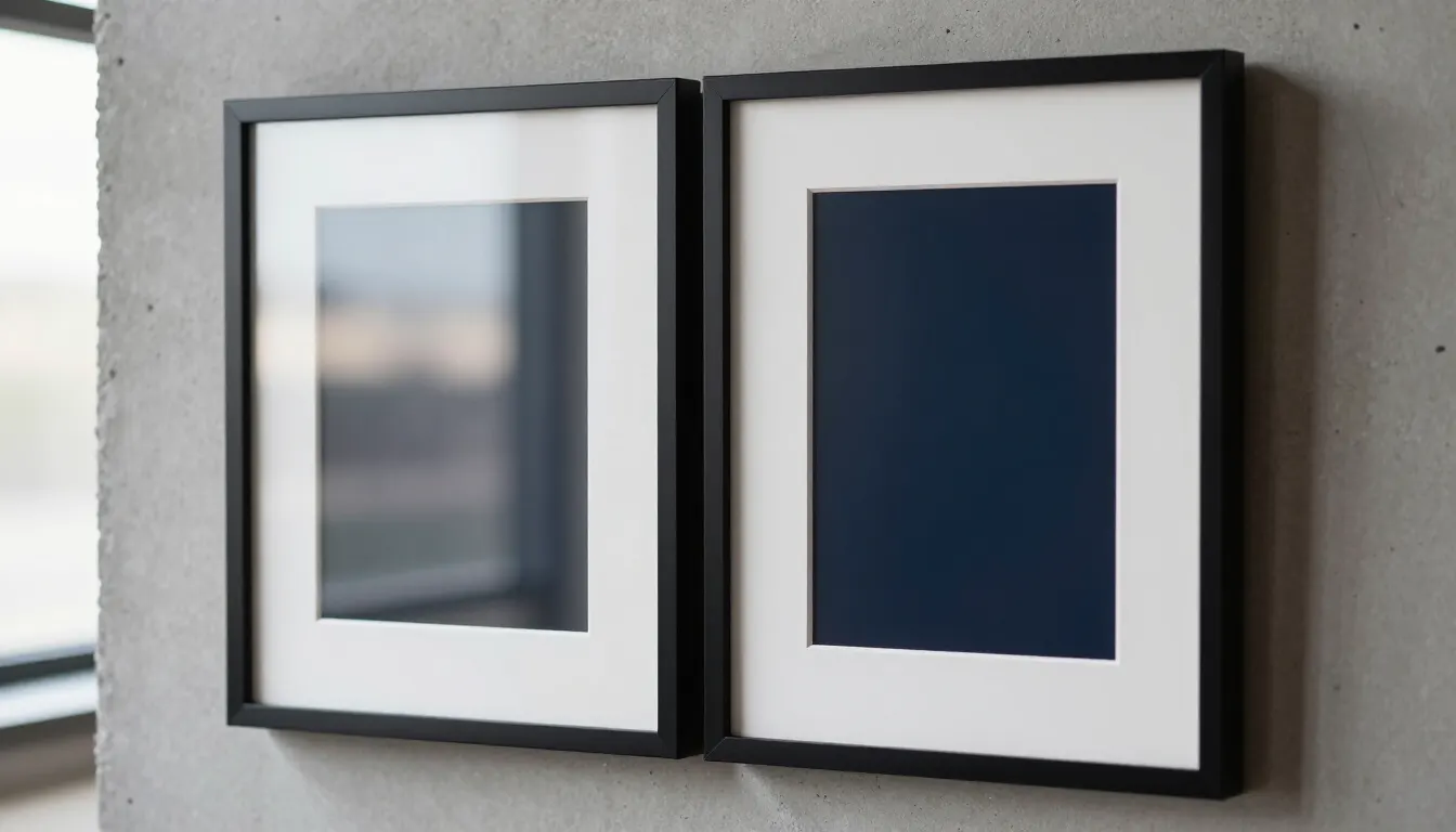 Comparaison de reflets sur un cadre photo